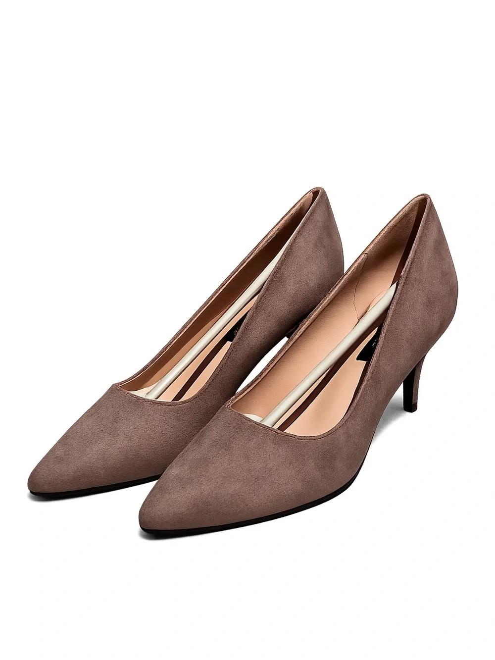 French Connection Suede Dark Taupe ‘Kate’ Pointed-Toe Elegant Pumps Size 9.5 NIB - Picture 2 of 11